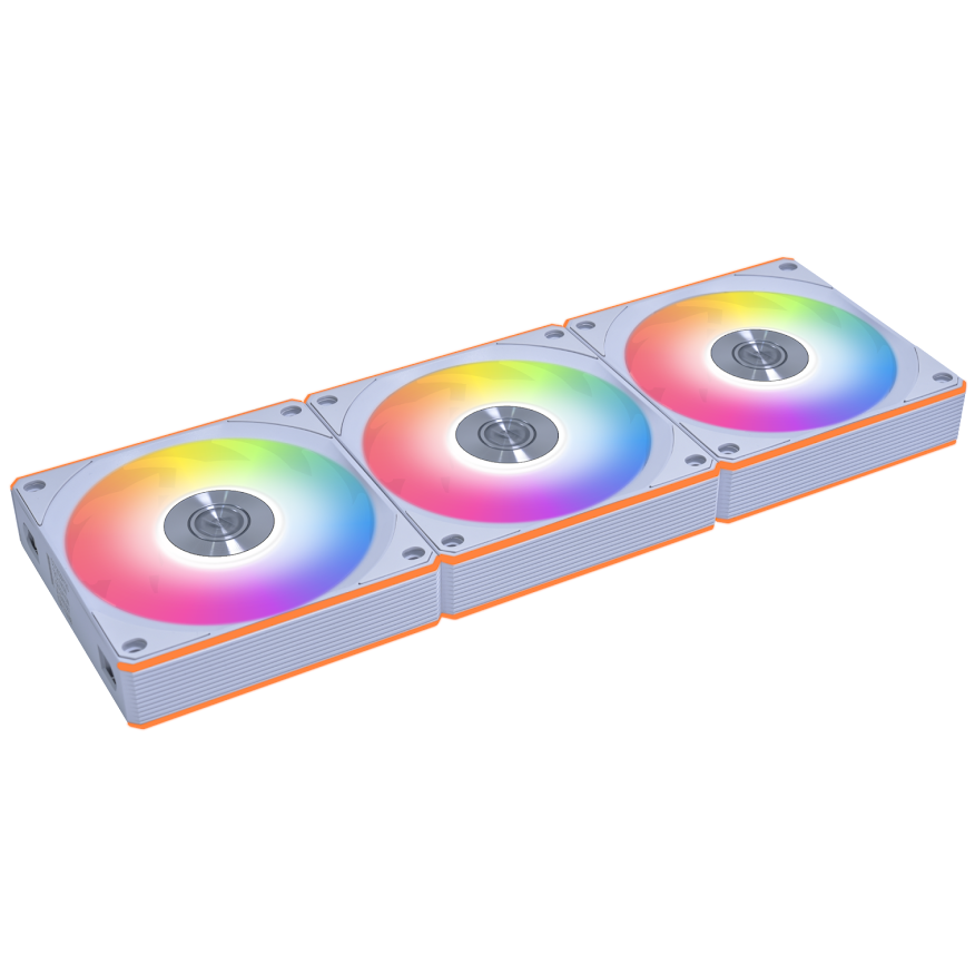 A large main feature product image of Lian Li UNI FAN CL120 Wireless - 120mm Modular Fan 3-Pack w/ Controller (White)
