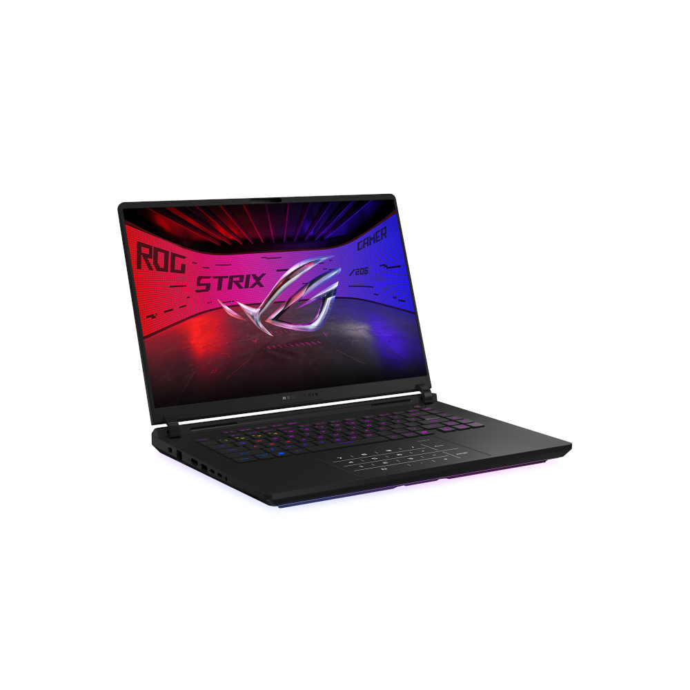 A large main feature product image of EX-DEMO ASUS ROG Strix SCAR 16 (G635) - 16" 240Hz, Ultra 9 275HX, RTX 5080, 32GB/1TB - Win 11 Gaming Notebook
