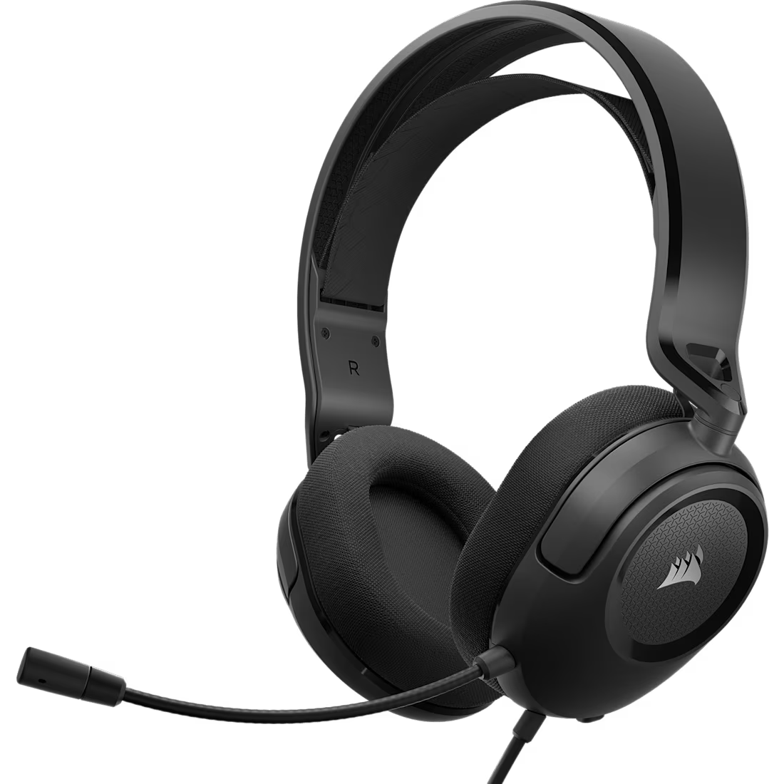 A large main feature product image of Corsair HS35 v2 Multiplatform Wired Gaming Headset (Carbon)