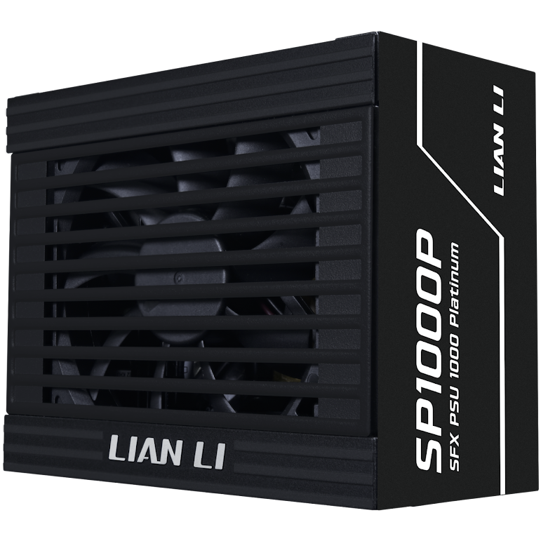 A large main feature product image of Lian Li SP 1000W Platinum PCIe 5.1 ATX 3.1 SFX Modular PSU