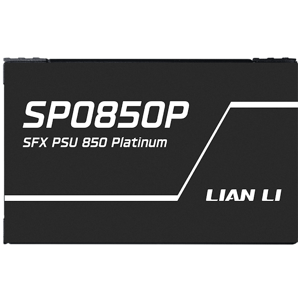 A large main feature product image of Lian Li SP 850W Platinum PCIe 5.1 ATX 3.1 SFX Modular PSU