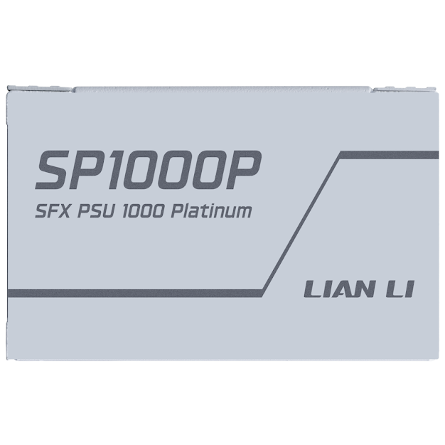 A large main feature product image of Lian Li SP 1000W Platinum PCIe 5.1 ATX 3.1 SFX Modular PSU (White)