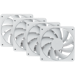 A product image of HYTE FA12 120mm PWM Fan 4-Pack (Snow White)