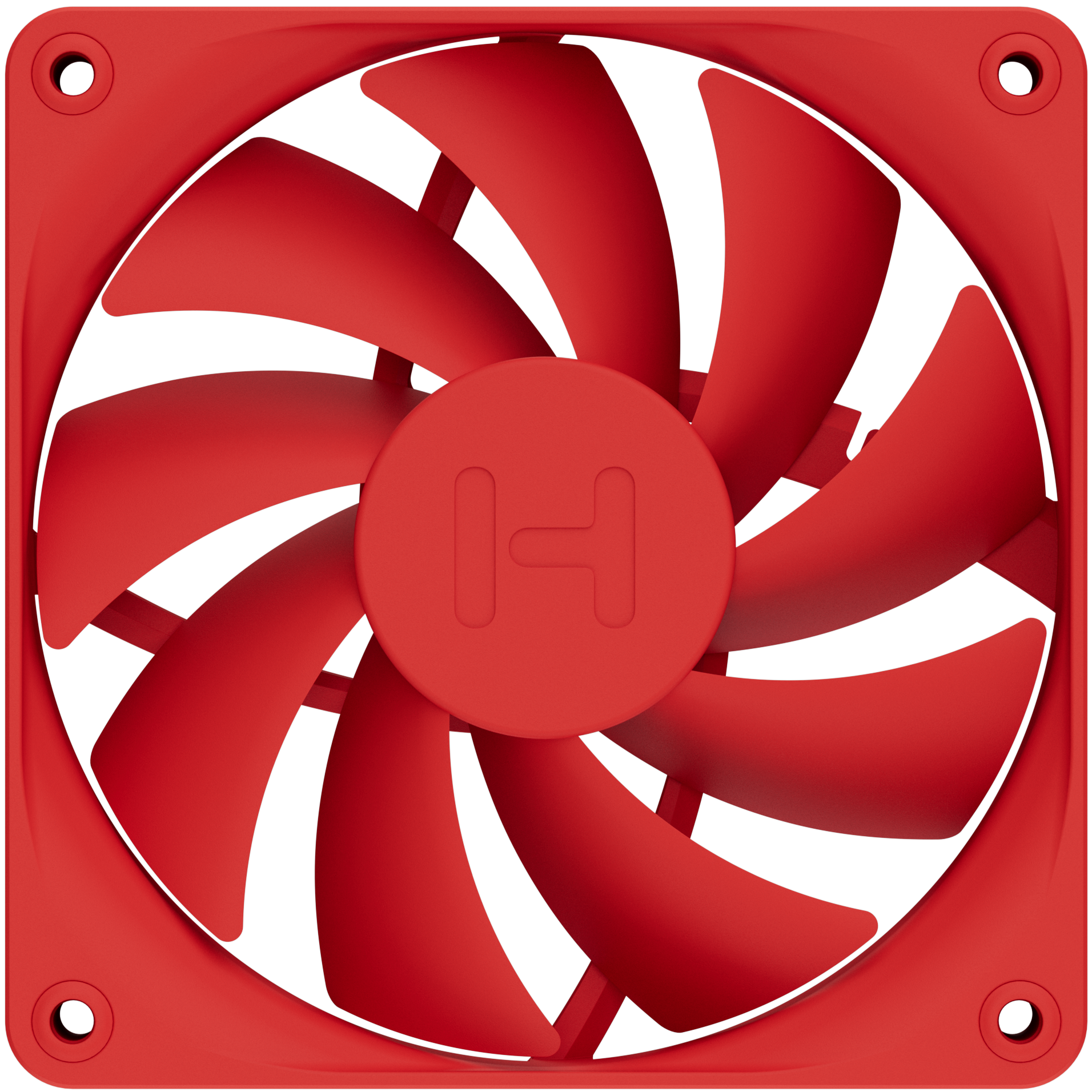 A large main feature product image of HYTE FA12 120mm PWM Fan 4-Pack (Wild Cherry)