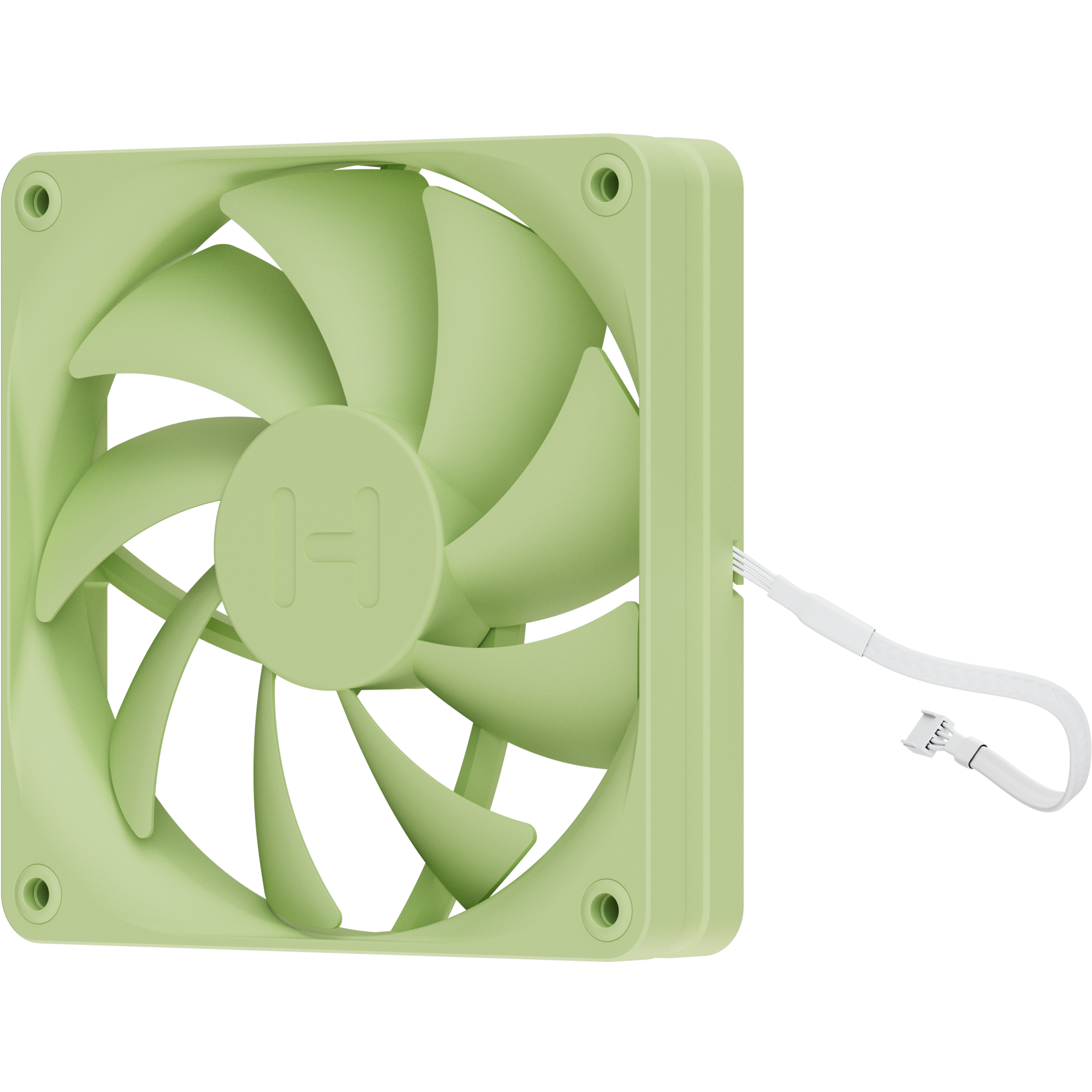 A large main feature product image of HYTE FA12 120mm PWM Fan 4-Pack (Matcha Milk)