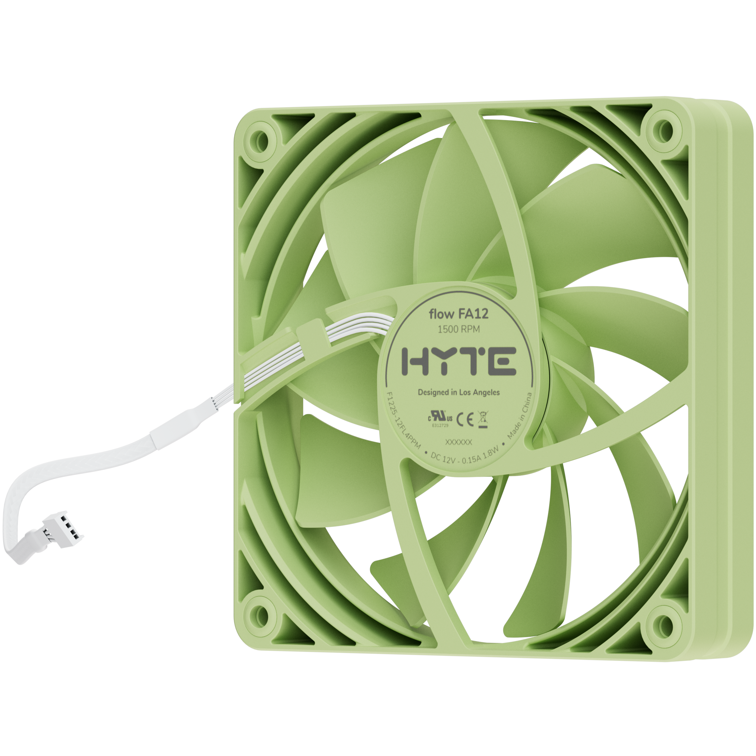 A large main feature product image of HYTE FA12 120mm PWM Fan 4-Pack (Matcha Milk)