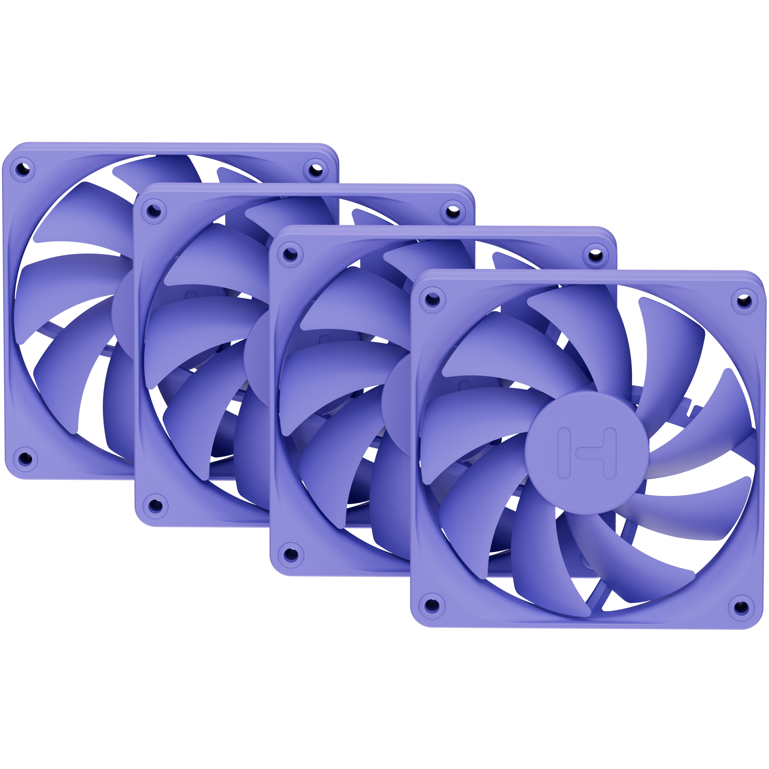 A large main feature product image of HYTE FA12 120mm PWM Fan 4-Pack (Taro Milk)