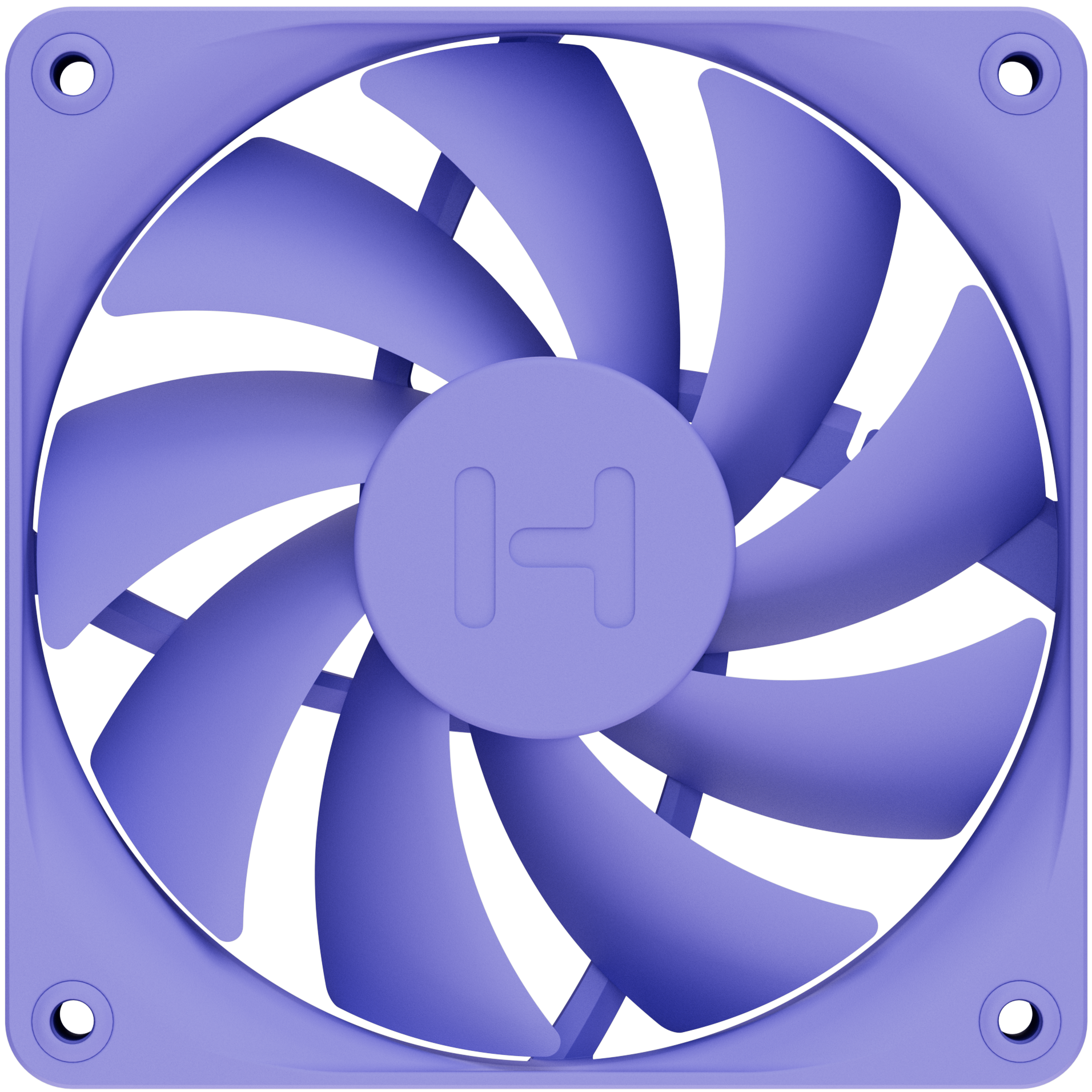 A large main feature product image of HYTE FA12 120mm PWM Fan 4-Pack (Taro Milk)