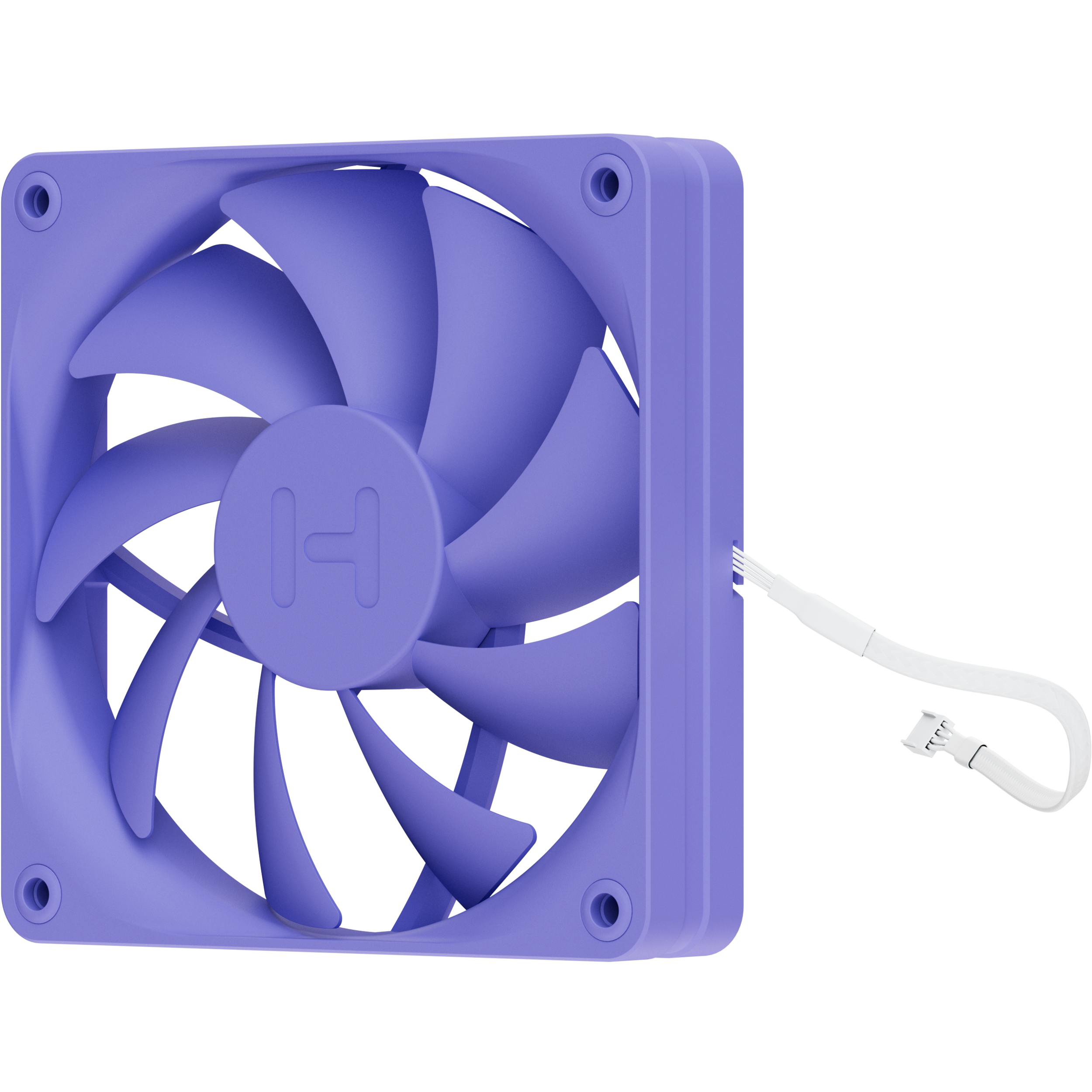 A large main feature product image of HYTE FA12 120mm PWM Fan 4-Pack (Taro Milk)