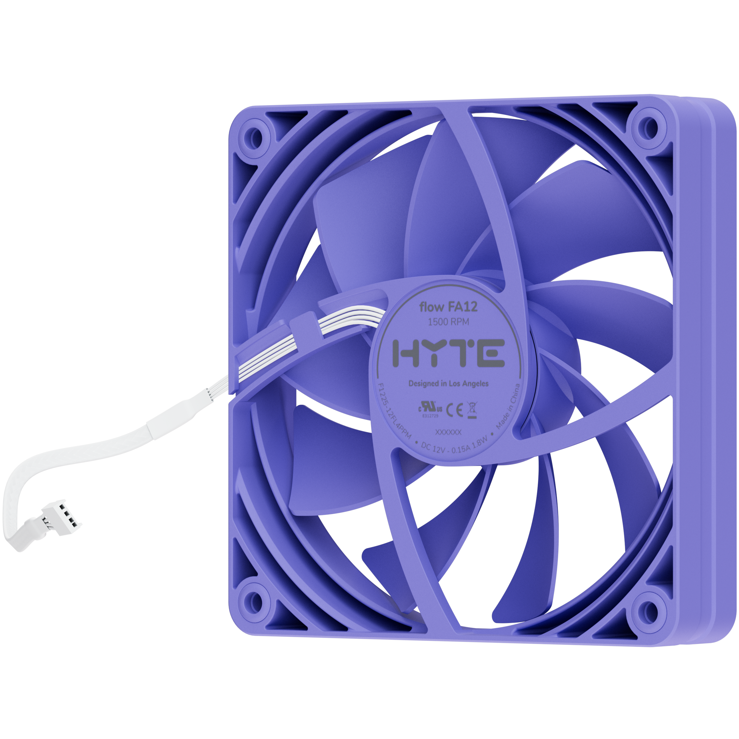 A large main feature product image of HYTE FA12 120mm PWM Fan 4-Pack (Taro Milk)