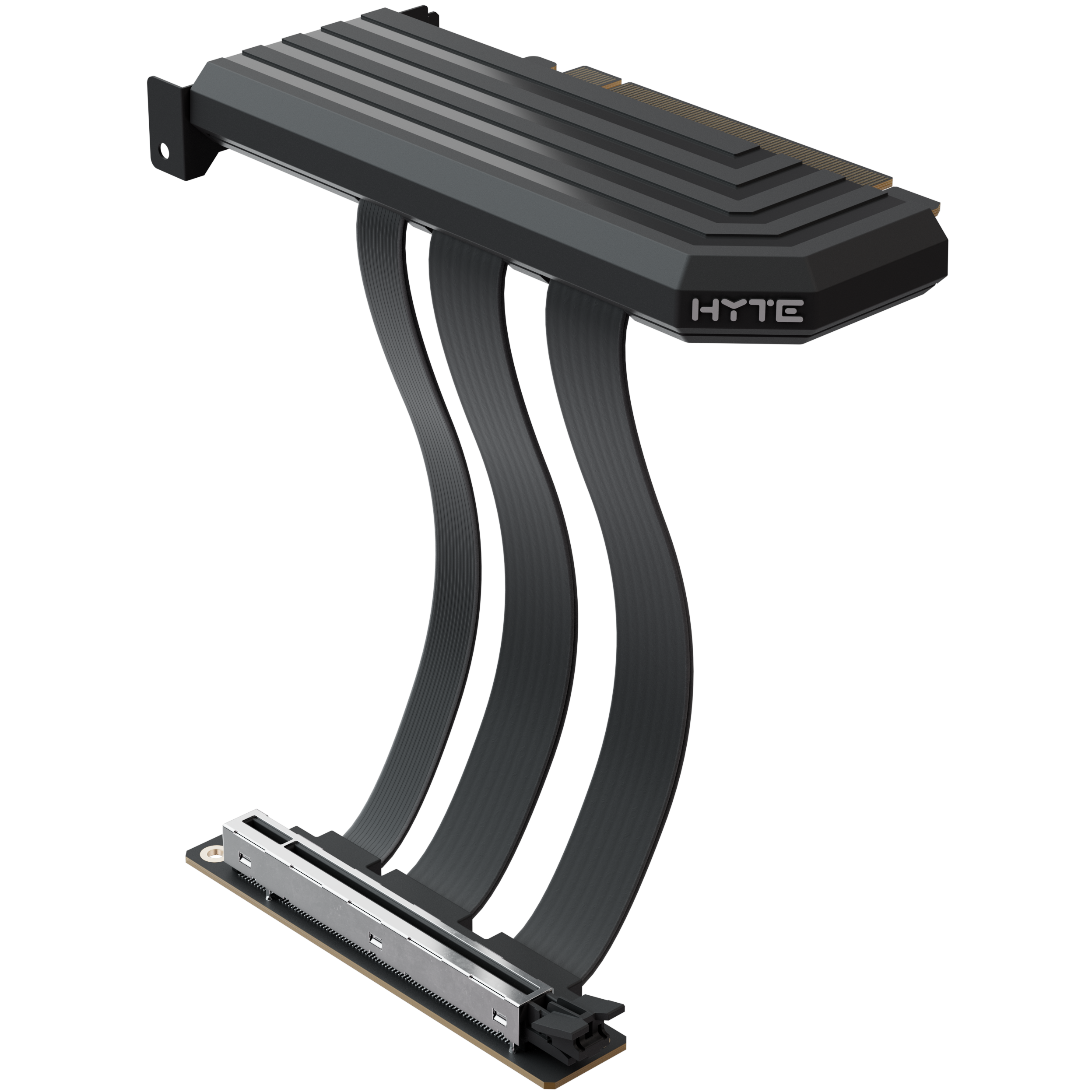 A large main feature product image of HYTE PCIe 5.0 Hyper Riser Cable for Y-Series Cases (Pitch Black)