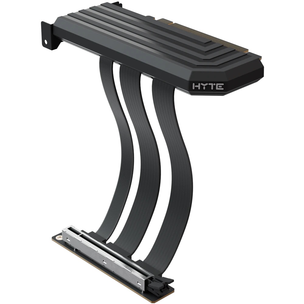 A large main feature product image of HYTE PCIe 5.0 Hyper Riser Cable for Y-Series Cases (Pitch Black)