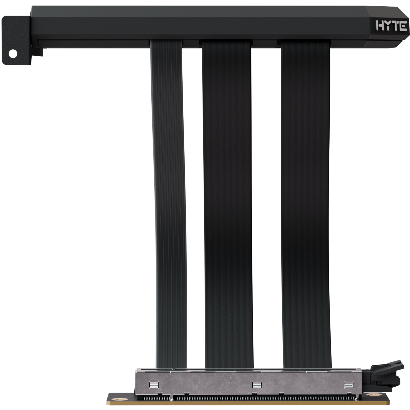 A large main feature product image of HYTE PCIe 5.0 Hyper Riser Cable for Y-Series Cases (Pitch Black)