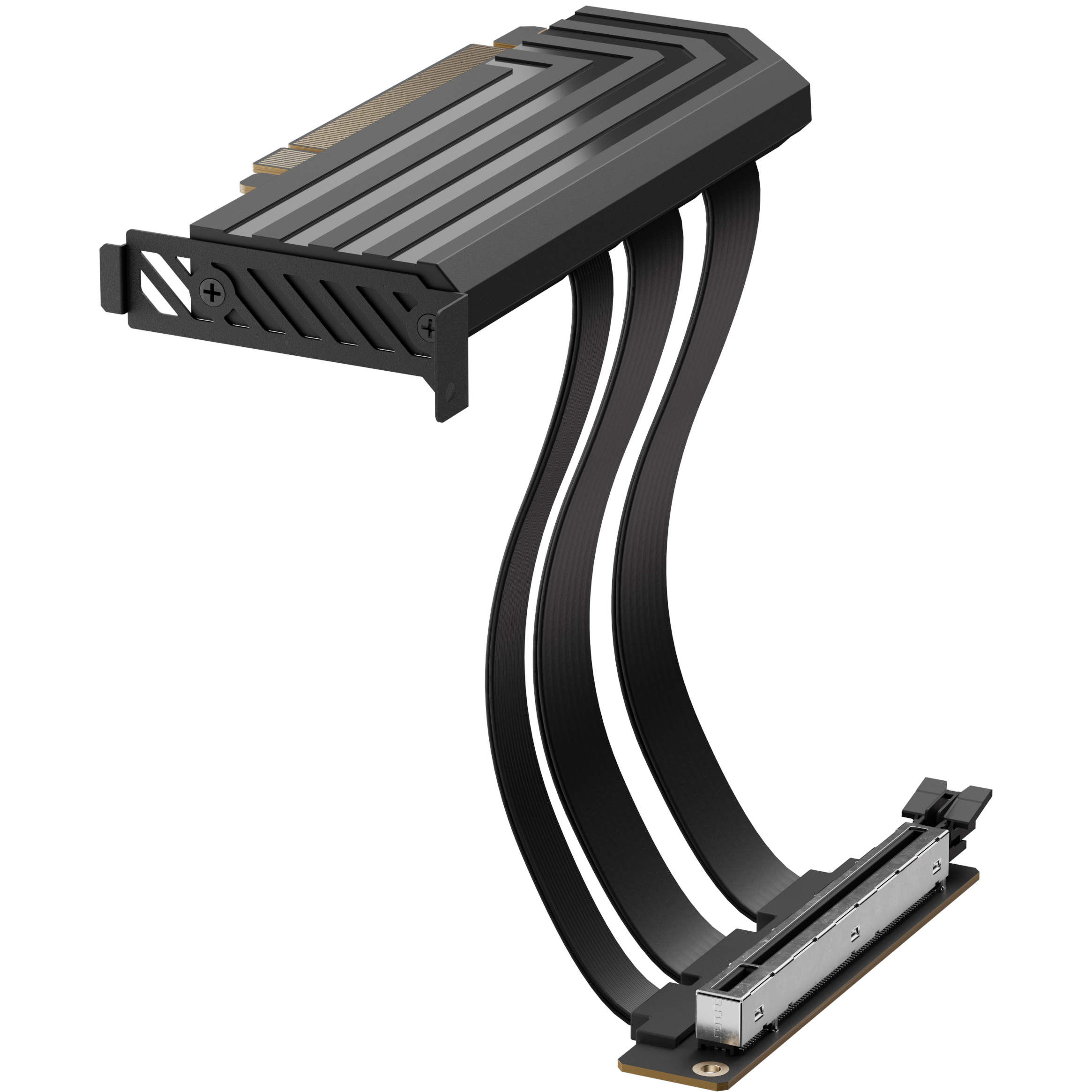 A large main feature product image of HYTE PCIe 5.0 Hyper Riser Cable for Y-Series Cases (Pitch Black)