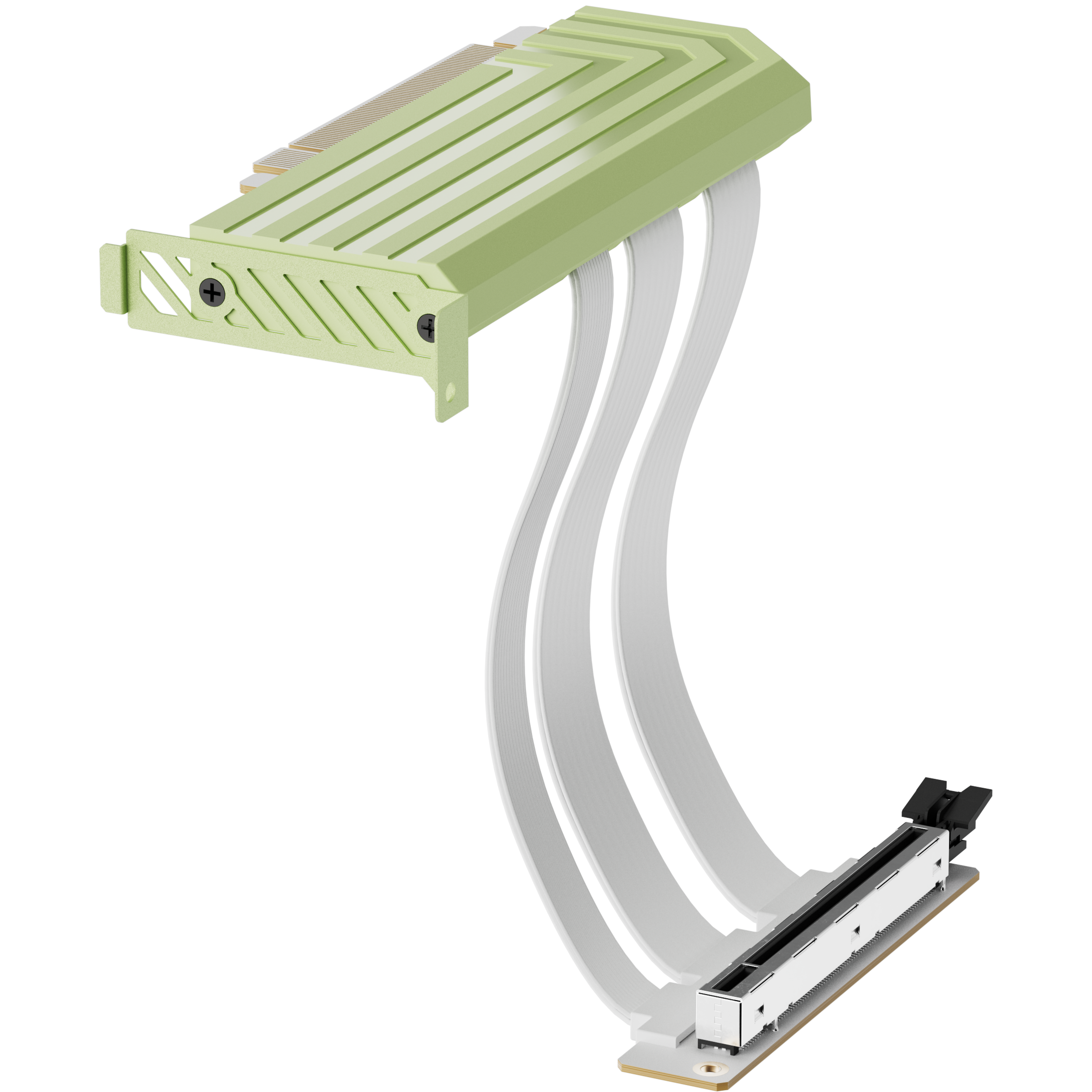 A large main feature product image of HYTE PCIe 5.0 Hyper Riser Cable for Y-Series Cases (Matcha Milk)
