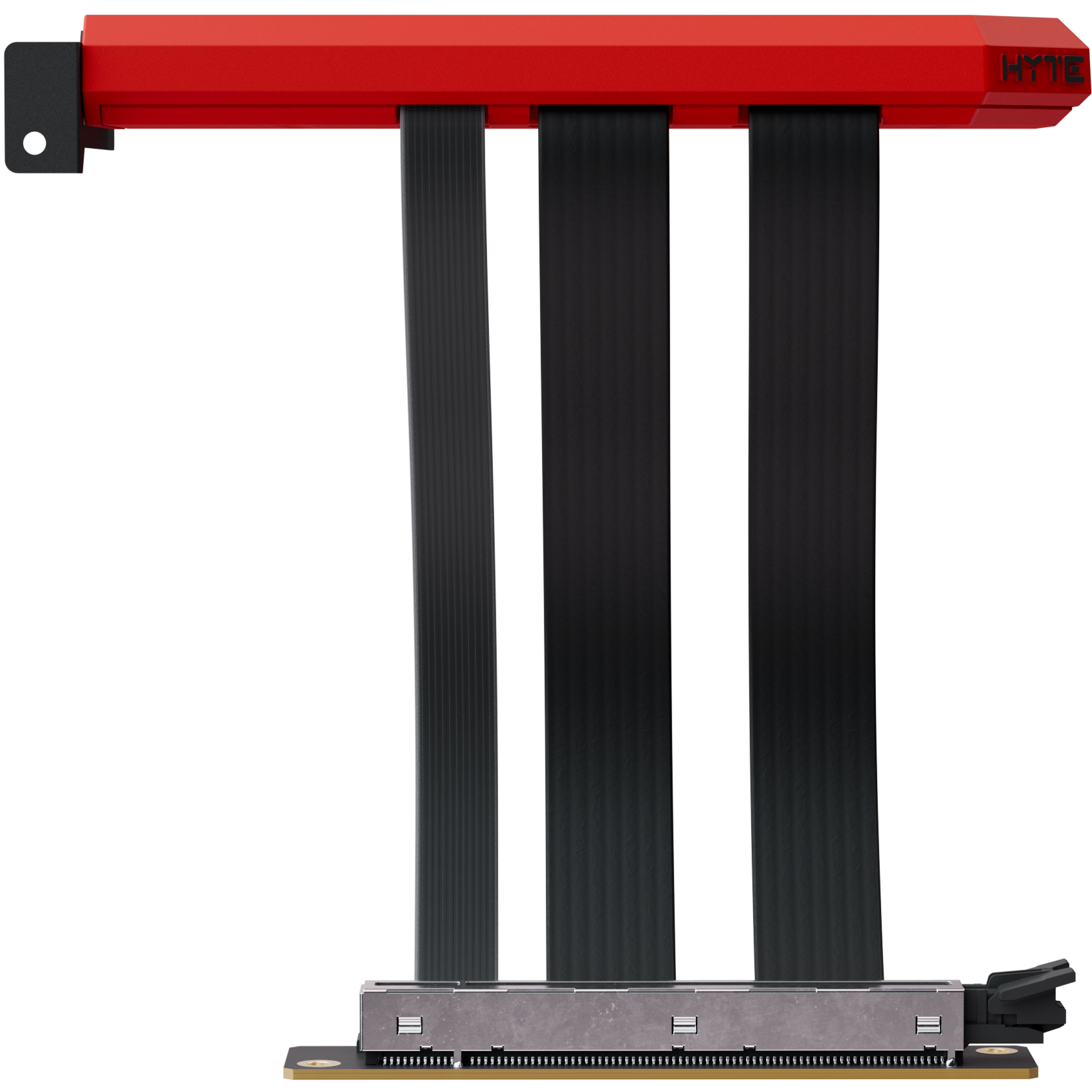 A large main feature product image of HYTE PCIe 5.0 Hyper Riser Cable for Y-Series Cases (Black Cherry)