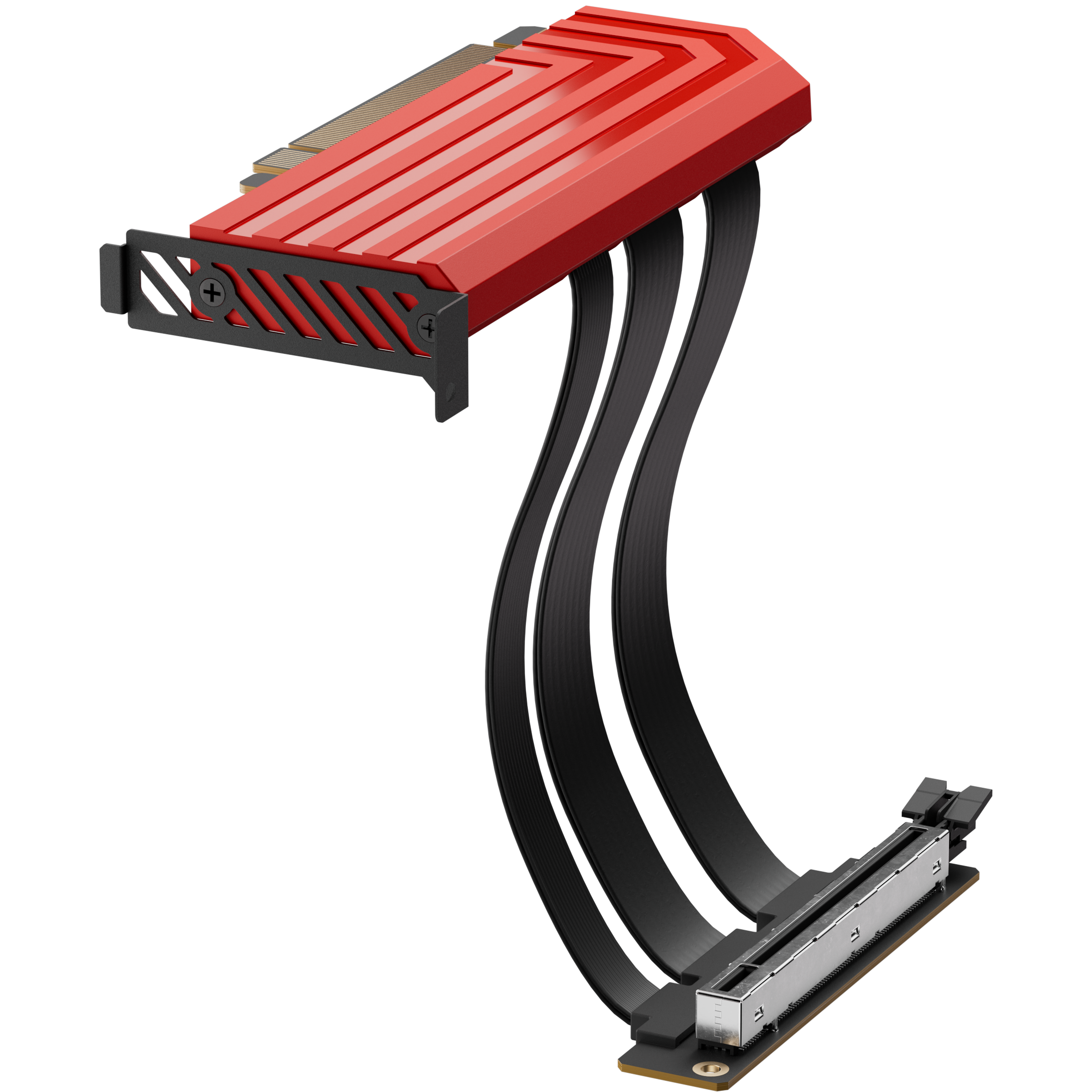 A large main feature product image of HYTE PCIe 5.0 Hyper Riser Cable for Y-Series Cases (Black Cherry)