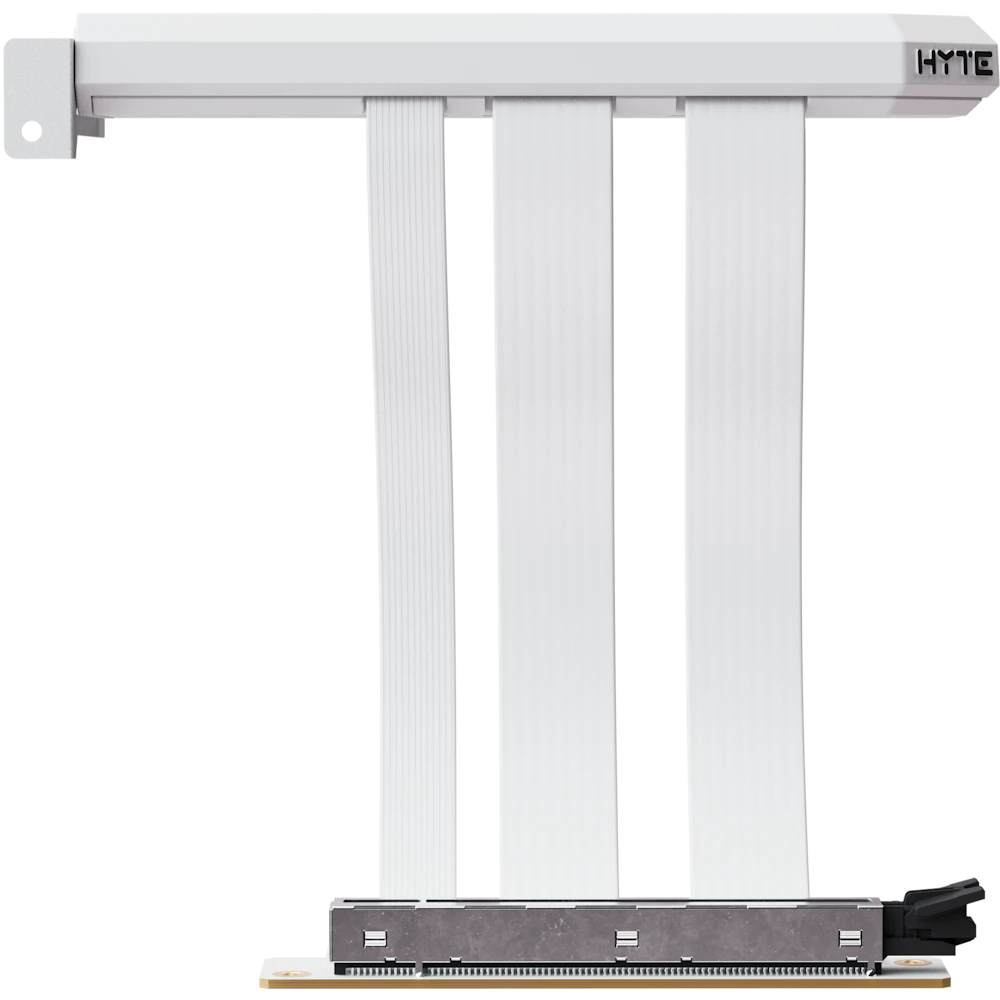A large main feature product image of HYTE PCIe 5.0 Hyper Riser Cable for Y-Series Cases (Snow White)