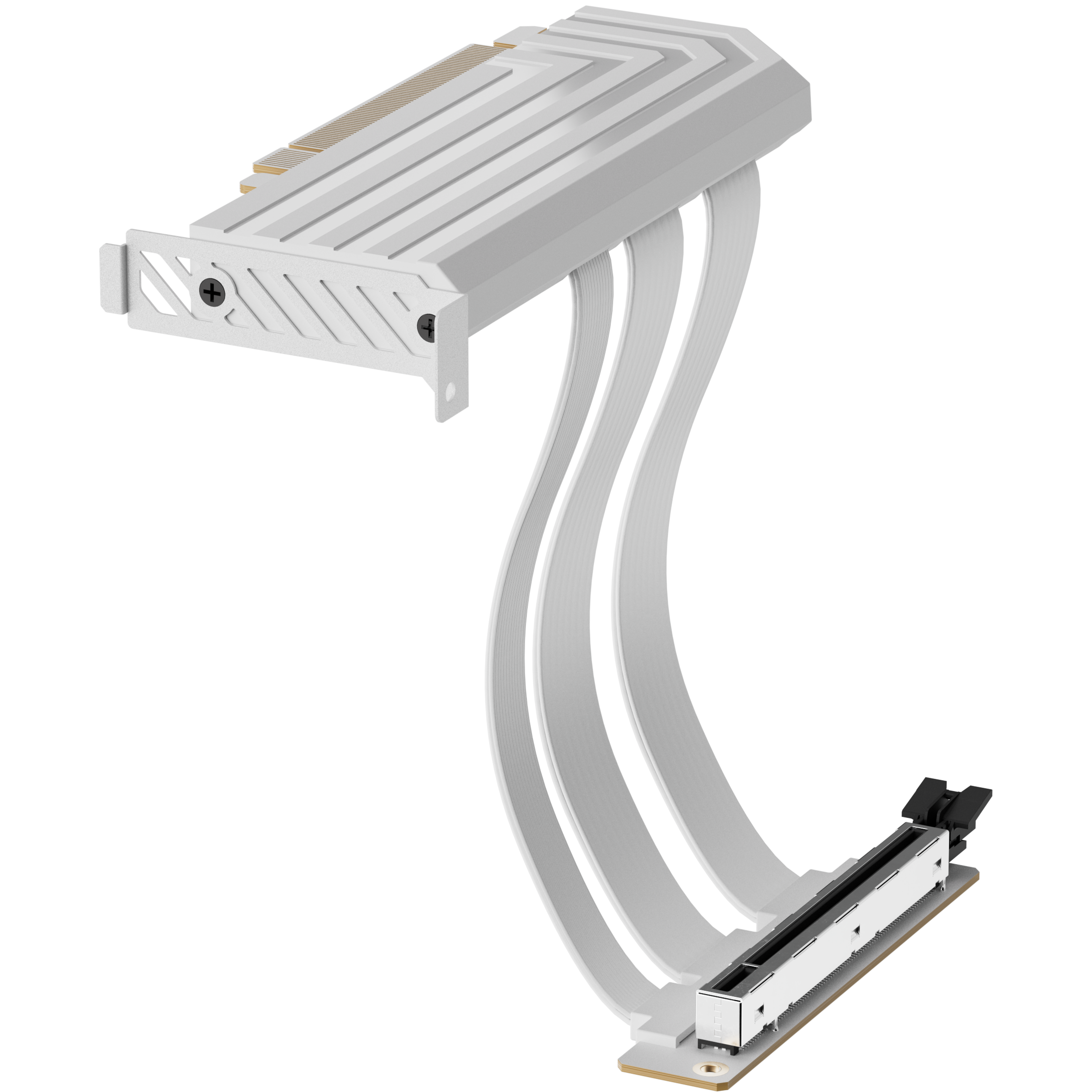 A large main feature product image of HYTE PCIe 5.0 Hyper Riser Cable for Y-Series Cases (Snow White)