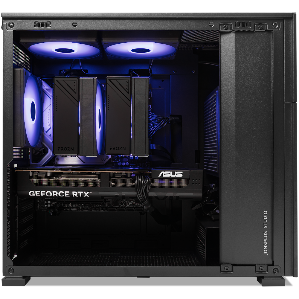 A large main feature product image of PLE Sentinel RTX 5080 Prebuilt Ready To Go Gaming PC
