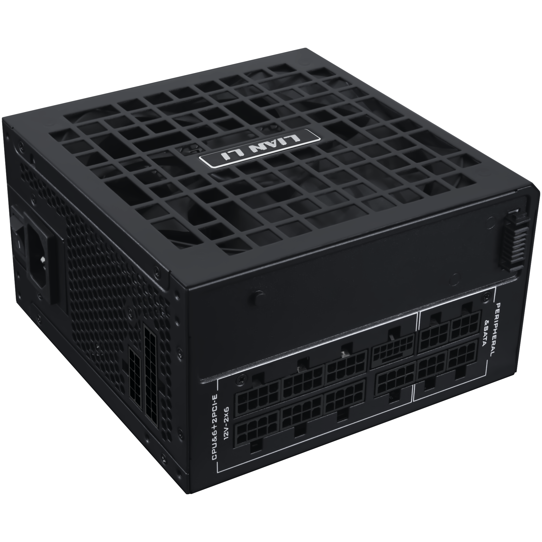 A large main feature product image of Lian Li RS 1000W Gold PCIe 5.1 ATX 3.1 Rotational Shift Modular PSU
