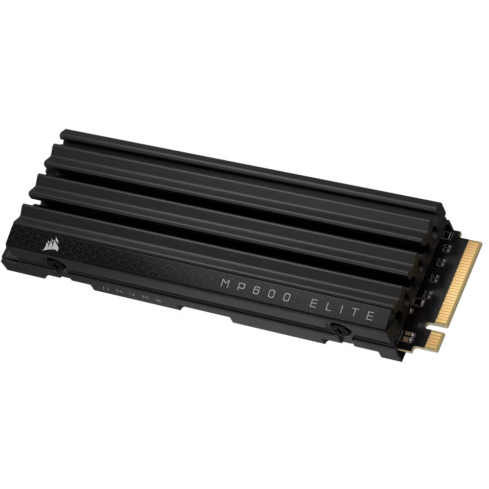 A large main feature product image of Corsair MP600 ELITE w/ Heatsink PCIe Gen4 NVMe M.2 SSD - 4TB