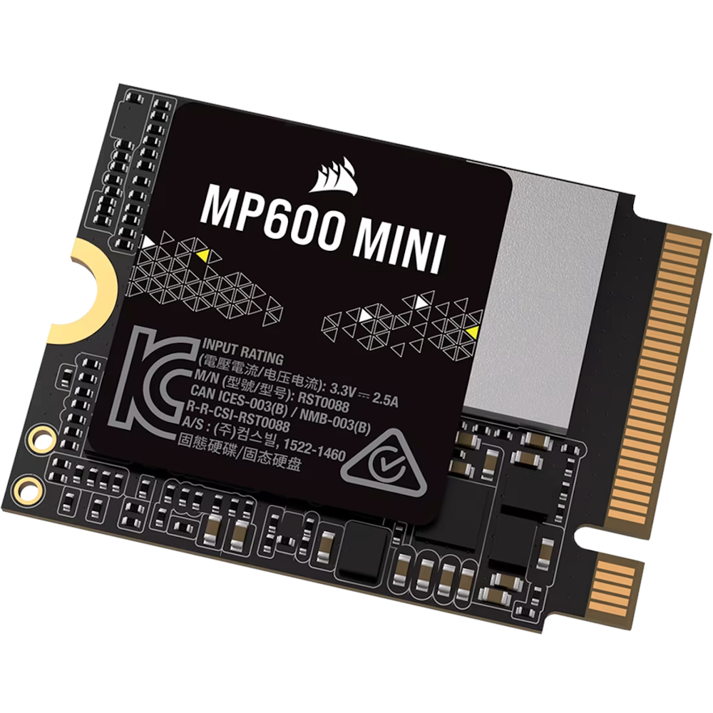 A large main feature product image of Corsair MP600 MINI PCIe Gen4 NVMe M.2 2230 SSD - 1TB