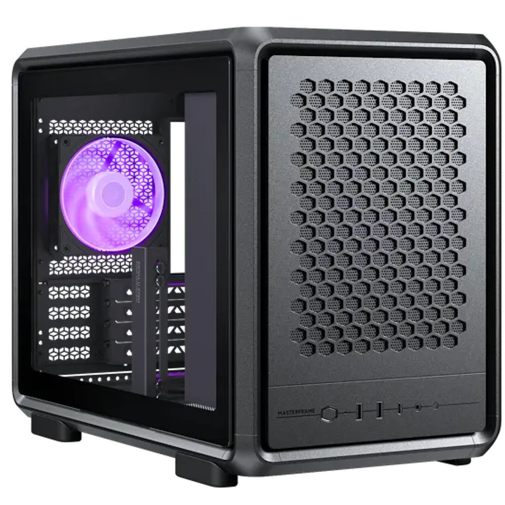 A large main feature product image of Cooler Master MasterFrame 400 Mesh Modular Micro Tower Case (Black)
