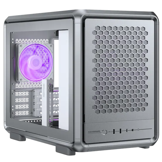 A large main feature product image of Cooler Master MasterFrame 400 Mesh Modular Micro Tower Case (Silver)