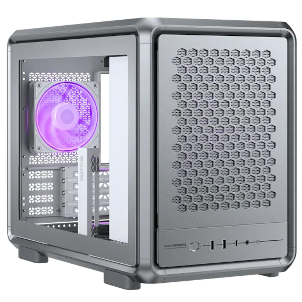A large main feature product image of Cooler Master MasterFrame 400 Mesh Modular Micro Tower Case (Silver)