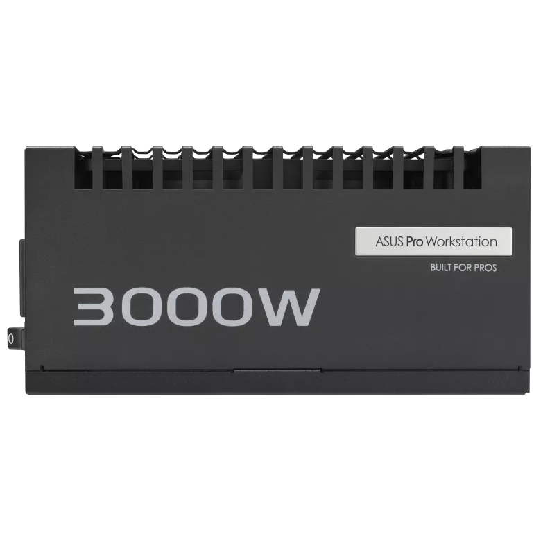 A large main feature product image of ASUS Pro WS 3000W Platinum PCIe 5.0 ATX Modular PSU