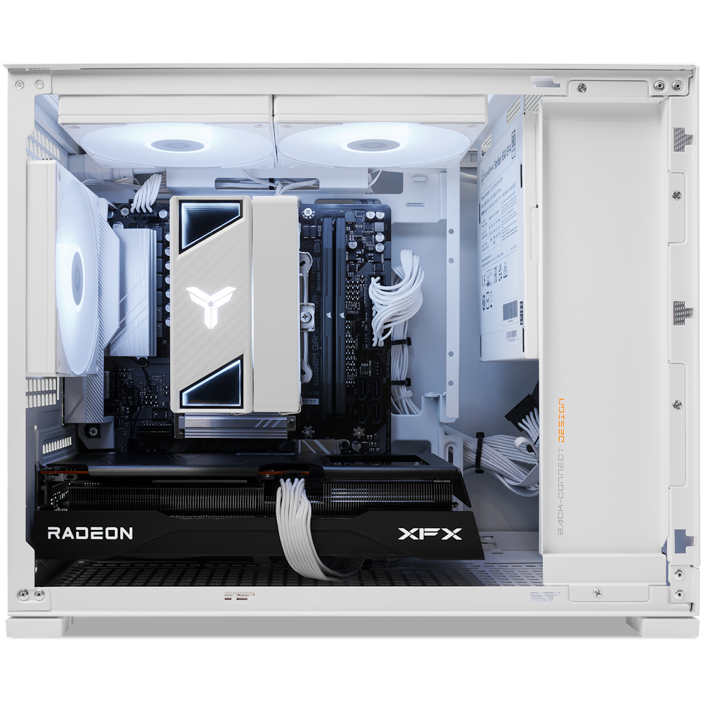 A large main feature product image of PLE Ace RX 9060 XT Prebuilt Ready To Go Gaming PC