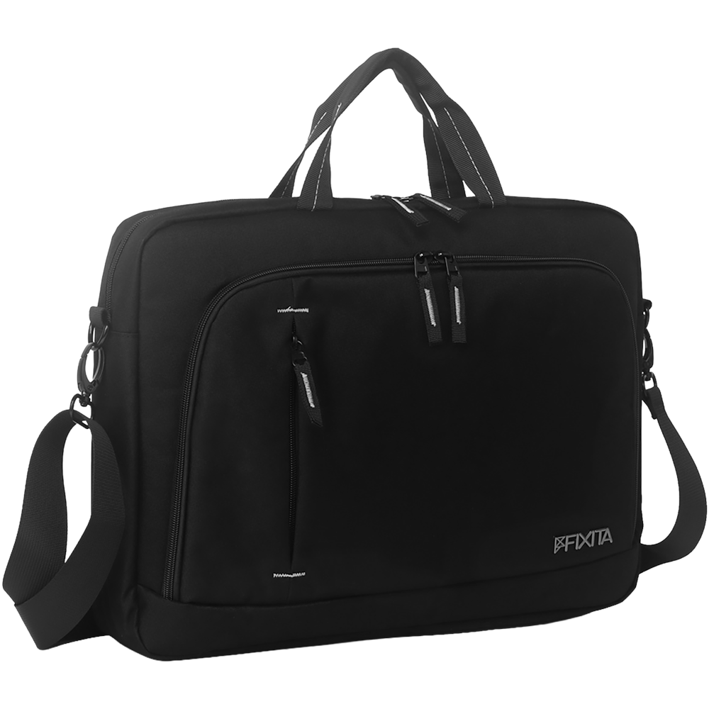 A large main feature product image of Fixita Urban 18.4" Black Messenger Notebook Bag