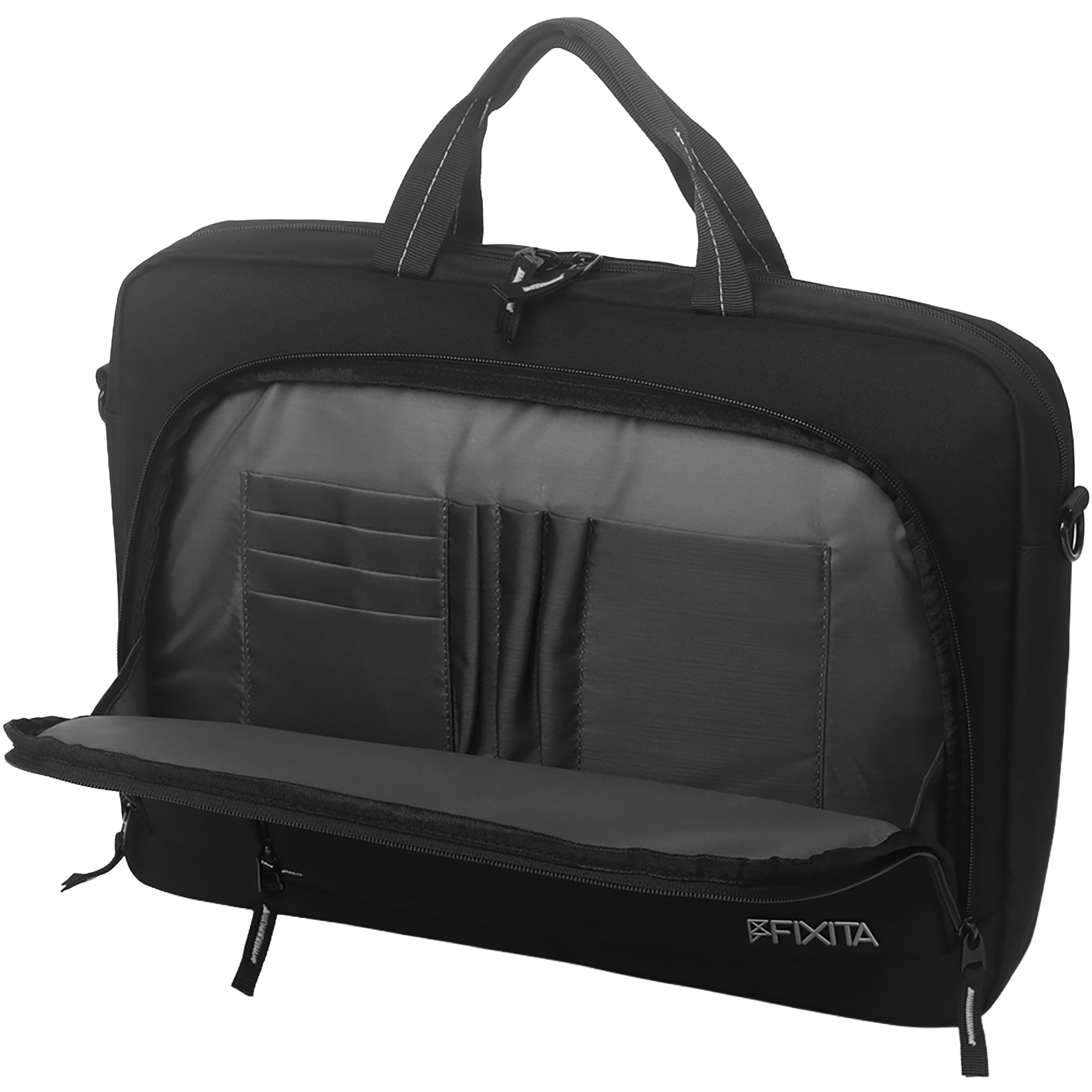 A large main feature product image of Fixita Urban 18.4" Black Messenger Notebook Bag