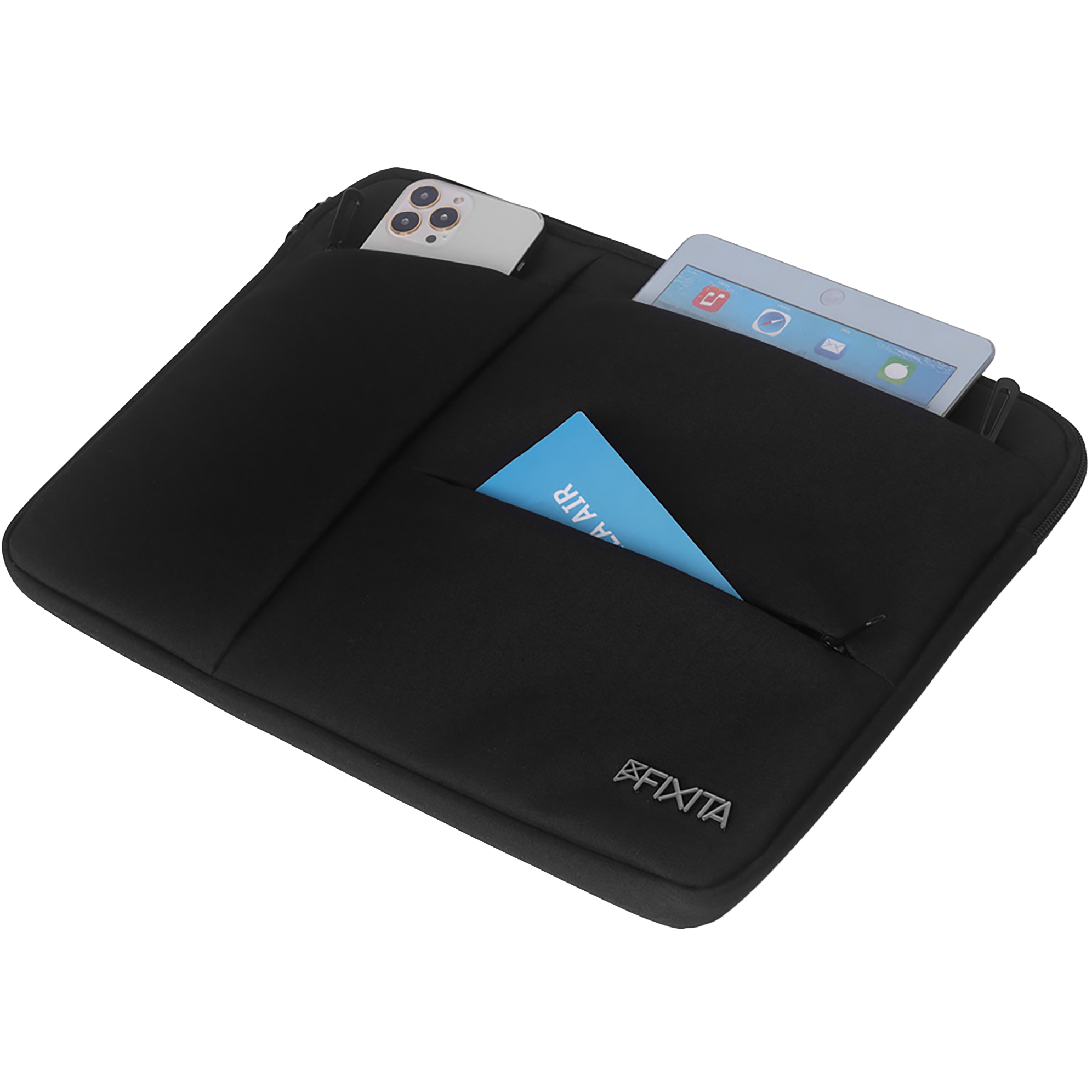 A large main feature product image of Fixita Compact 18.4" Black Notebook Sleeve