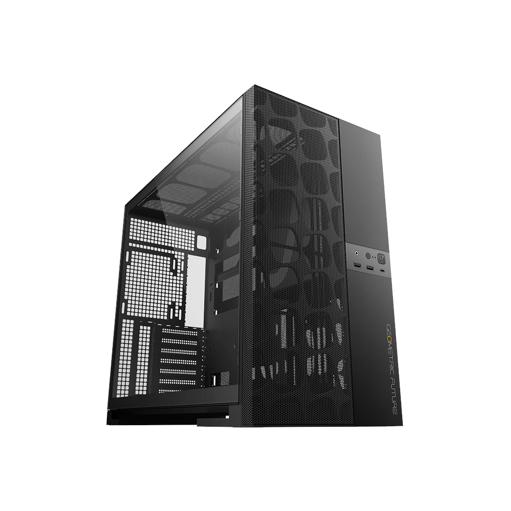 A large main feature product image of EX-DEMO Geometric Future Model 5 Vent - Mid Tower Mesh Case (Black)