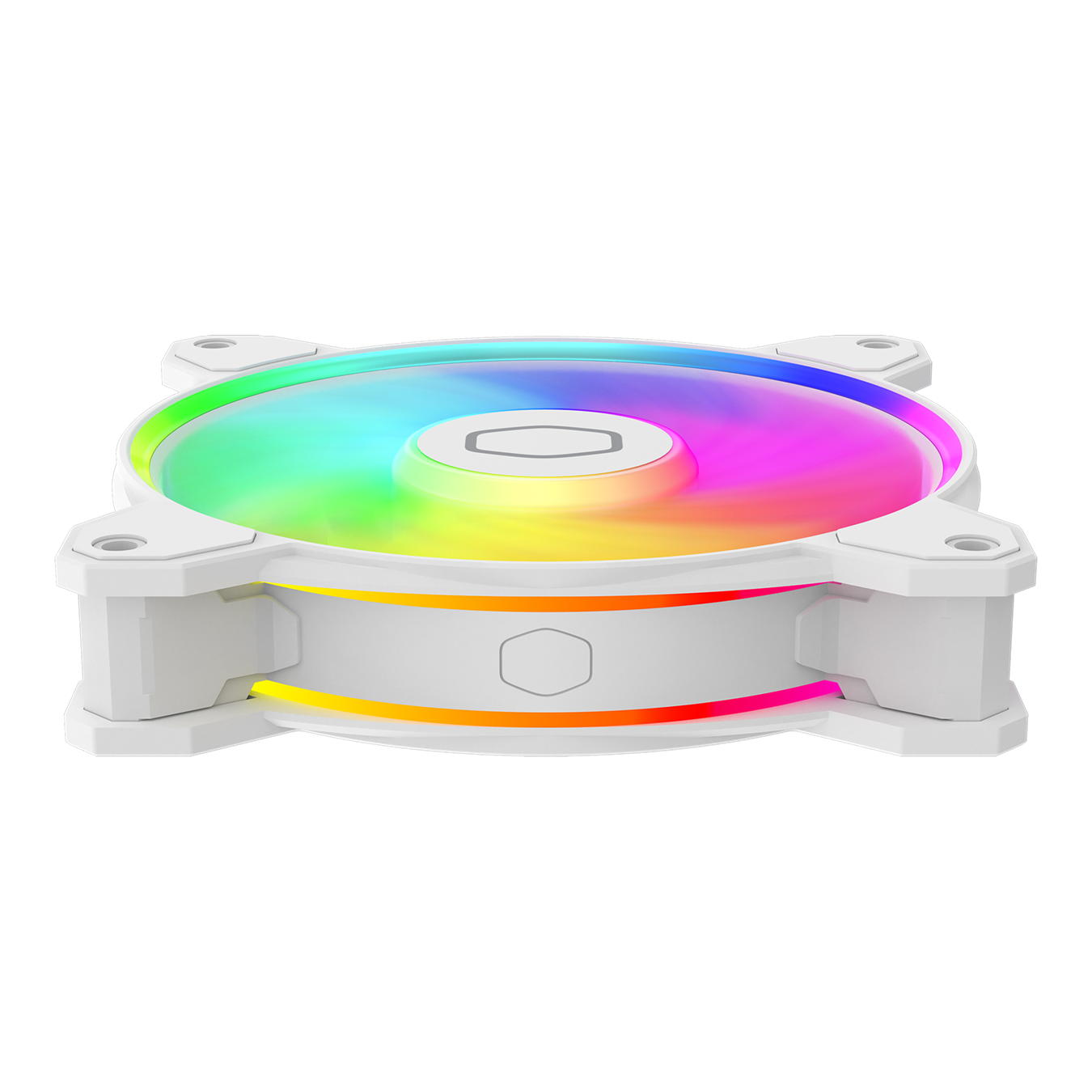 A large main feature product image of EX-DEMO Cooler Master MF120 Halo 2 - 120mm ARGB PWM Fan (White)