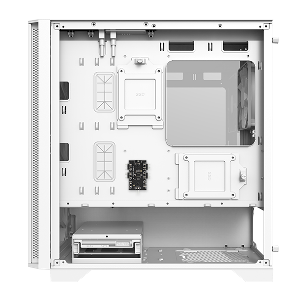 A large main feature product image of EX-DEMO Montech AIR 100 ARGB Micro Tower Case (White)