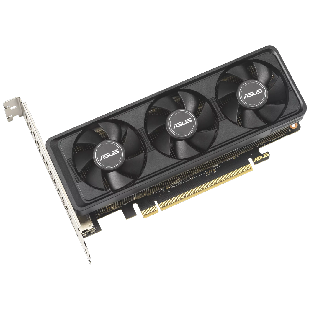 A large main feature product image of ASUS GeForce RTX 5060 LP-BRK OC 8GB GDDR7