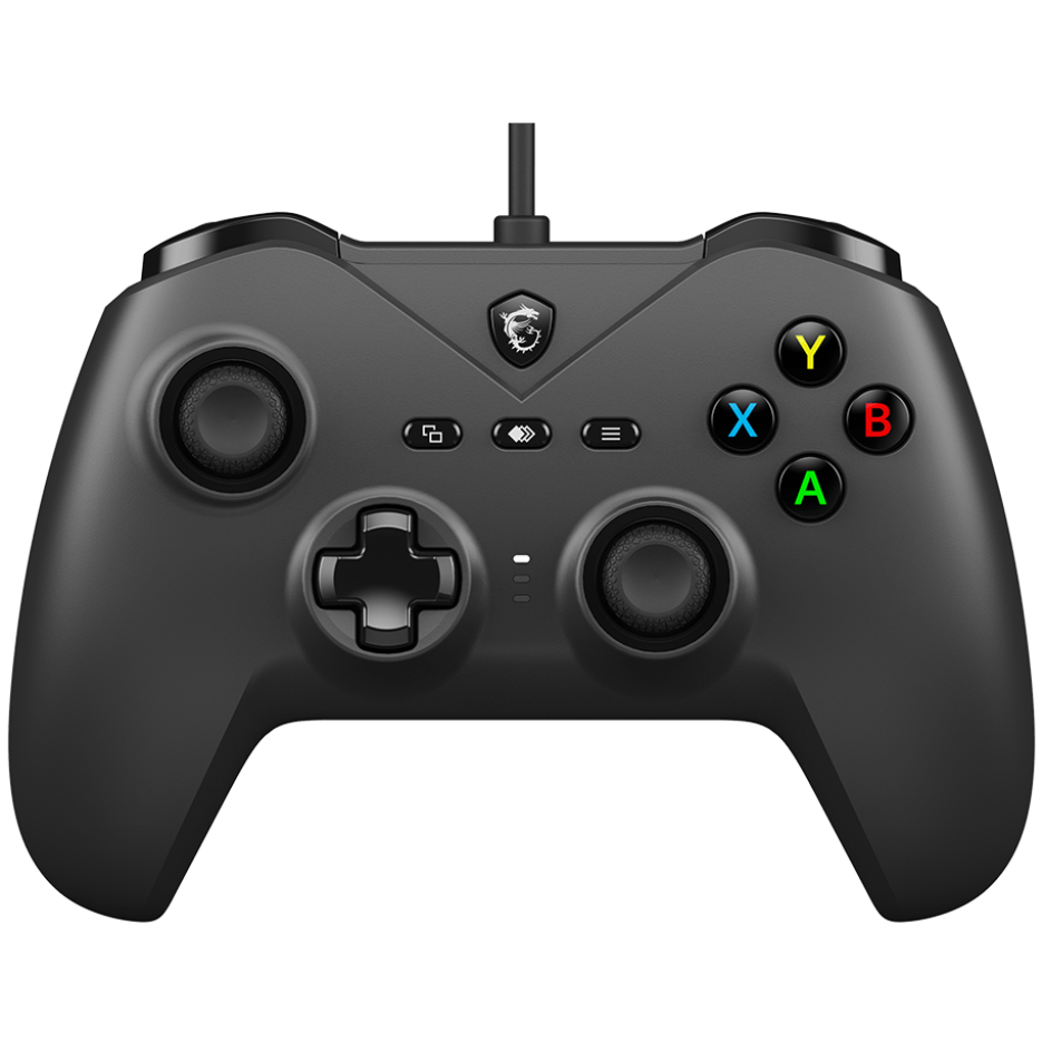 A large main feature product image of MSI Force GC200 Wired Controller - Black