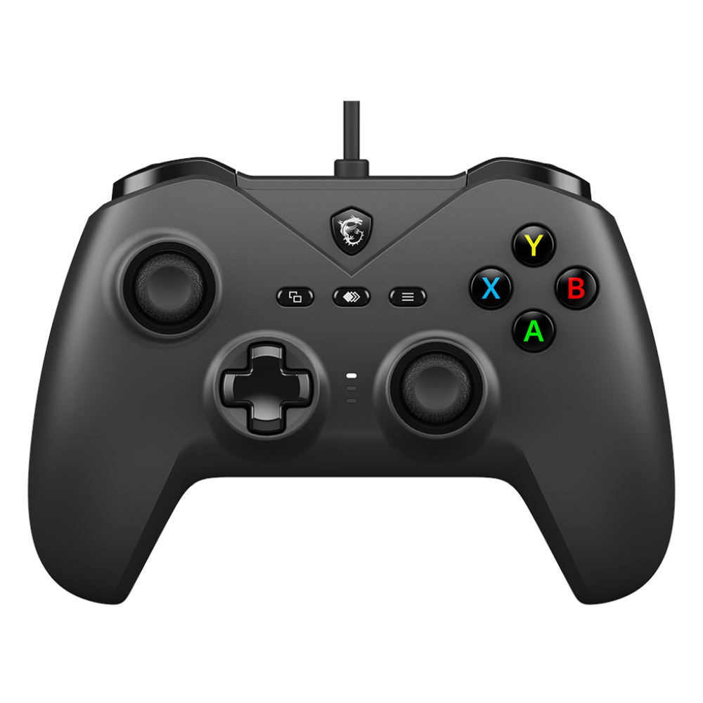 A large main feature product image of MSI Force GC200 Wired Controller - Black