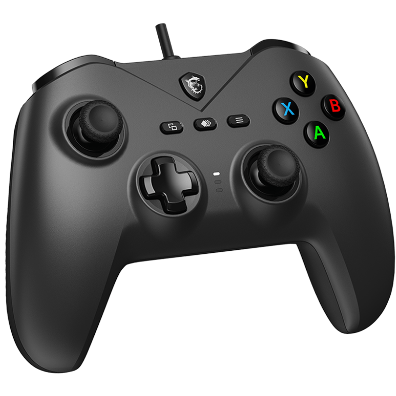 A large main feature product image of MSI Force GC200 Wired Controller - Black