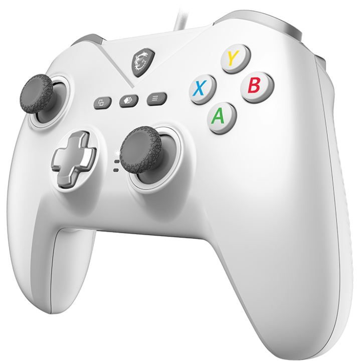 A large main feature product image of MSI Force GC200 Wired Controller - White
