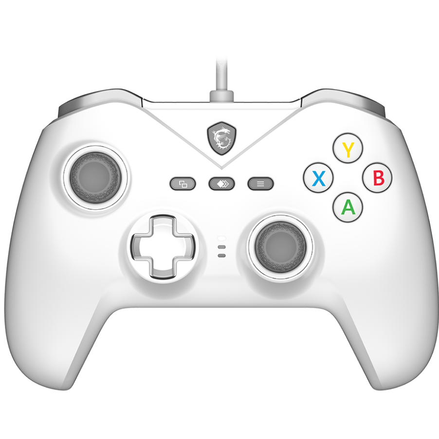 A large main feature product image of MSI Force GC200 Wired Controller - White