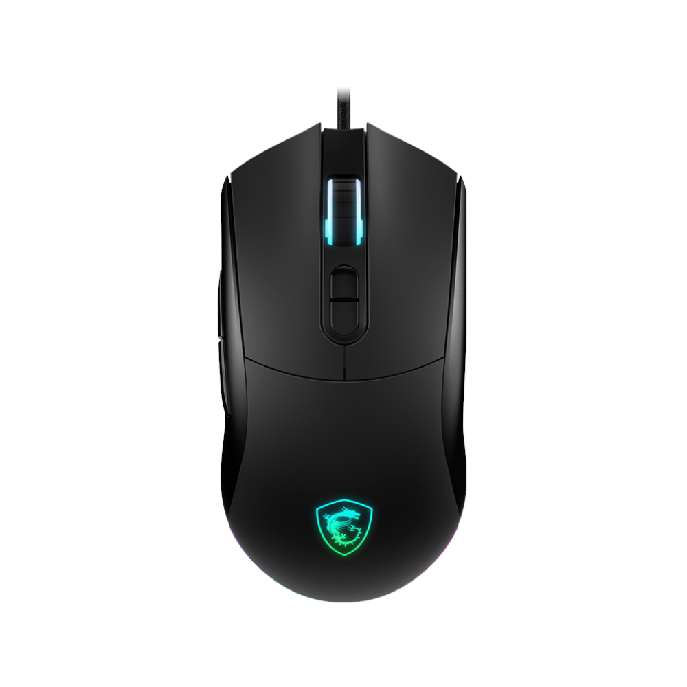 A large main feature product image of MSI Forge GM320 Gaming Mouse