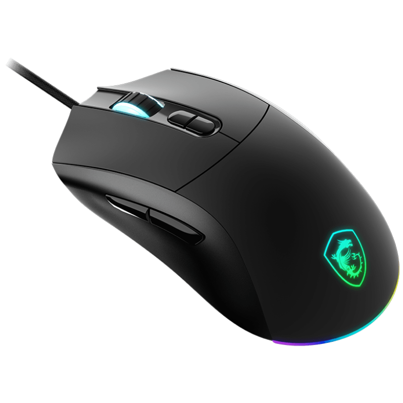 A large main feature product image of MSI Forge GM320 Gaming Mouse
