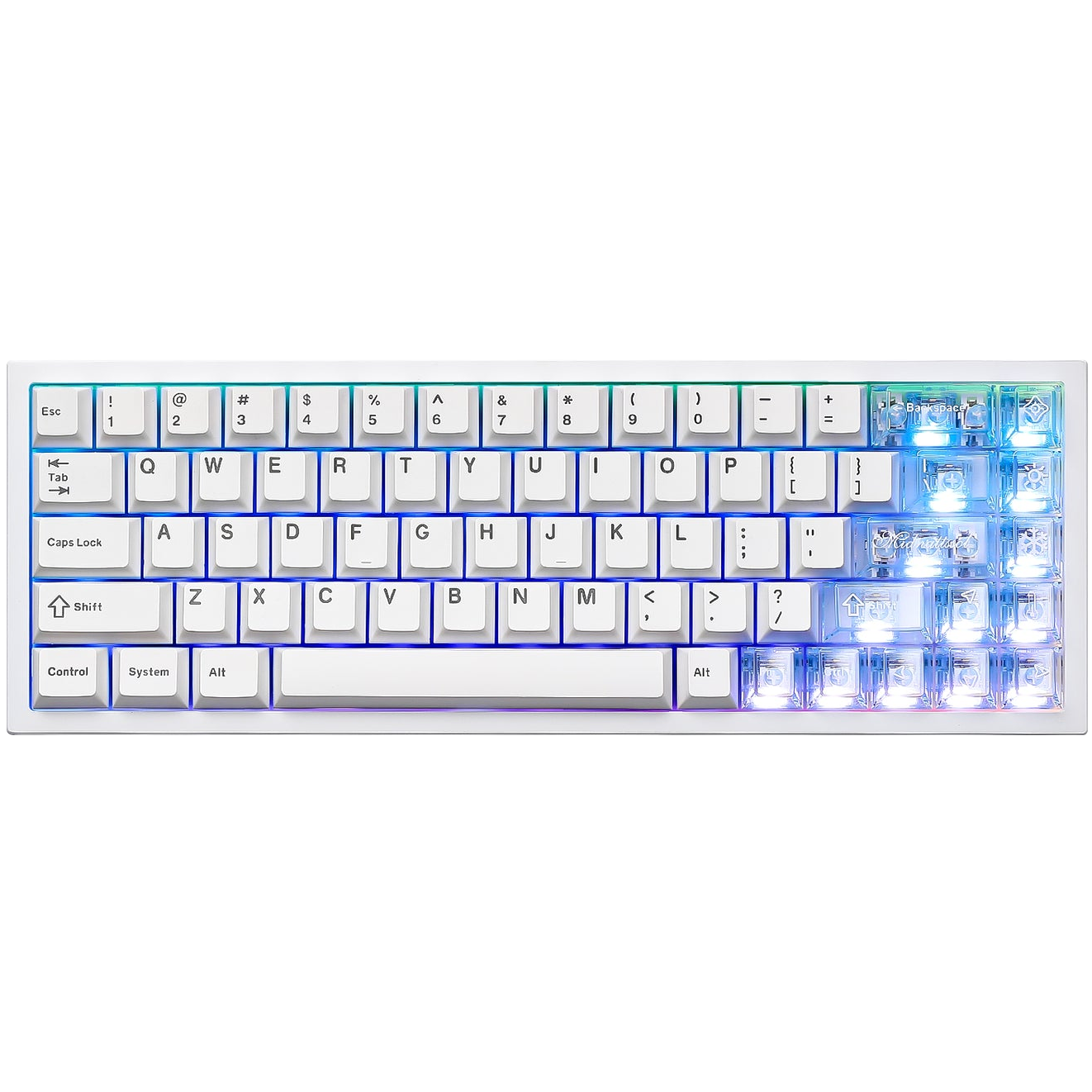 A large main feature product image of YUNZII AL65 QMK/VIA Tri-Mode Hot-Swap Hollow Pattern Aluminium Mechanical Keyboard - Silver (Milk V2 Switch)