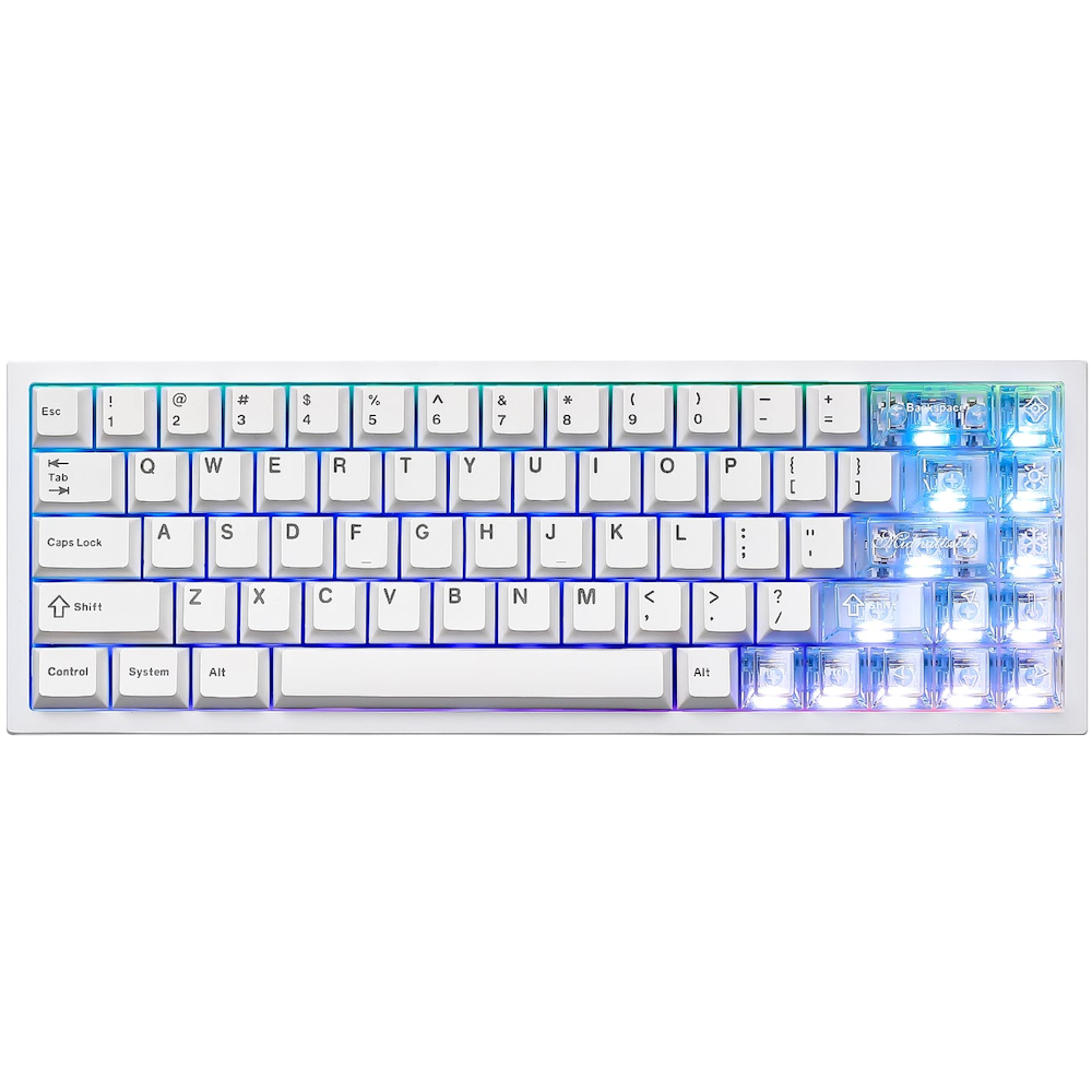 A large main feature product image of YUNZII AL65 QMK/VIA Tri-Mode Hot-Swap Hollow Pattern Aluminium Mechanical Keyboard - Silver (Milk V2 Switch)