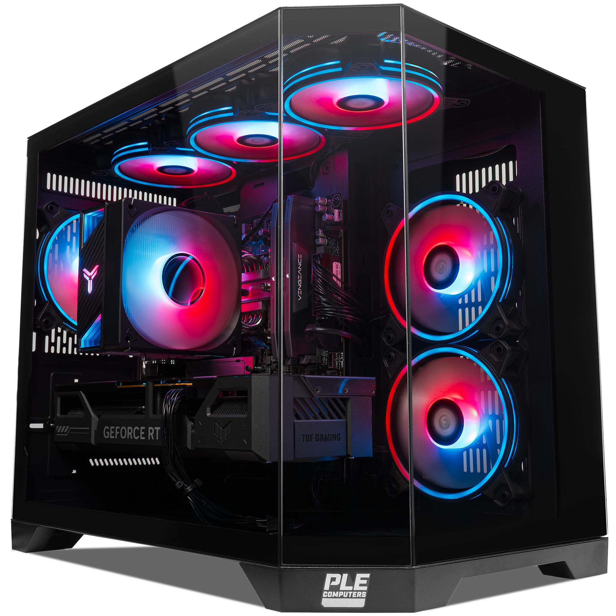 A large main feature product image of PLE Neon 5060 Prebuilt Ready To Go Gaming PC