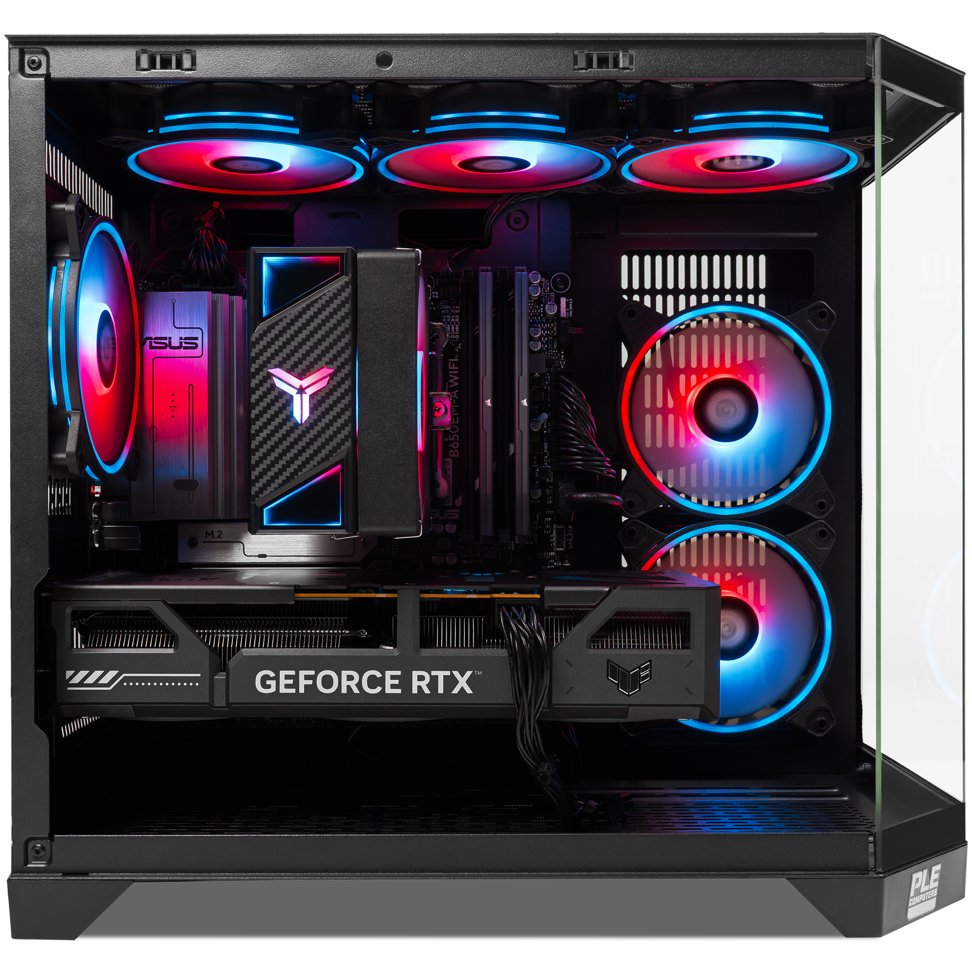 A large main feature product image of PLE Neon 5060 Prebuilt Ready To Go Gaming PC